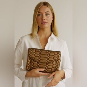 AIMEE KESTENBERG Bronze Quilted Clutch